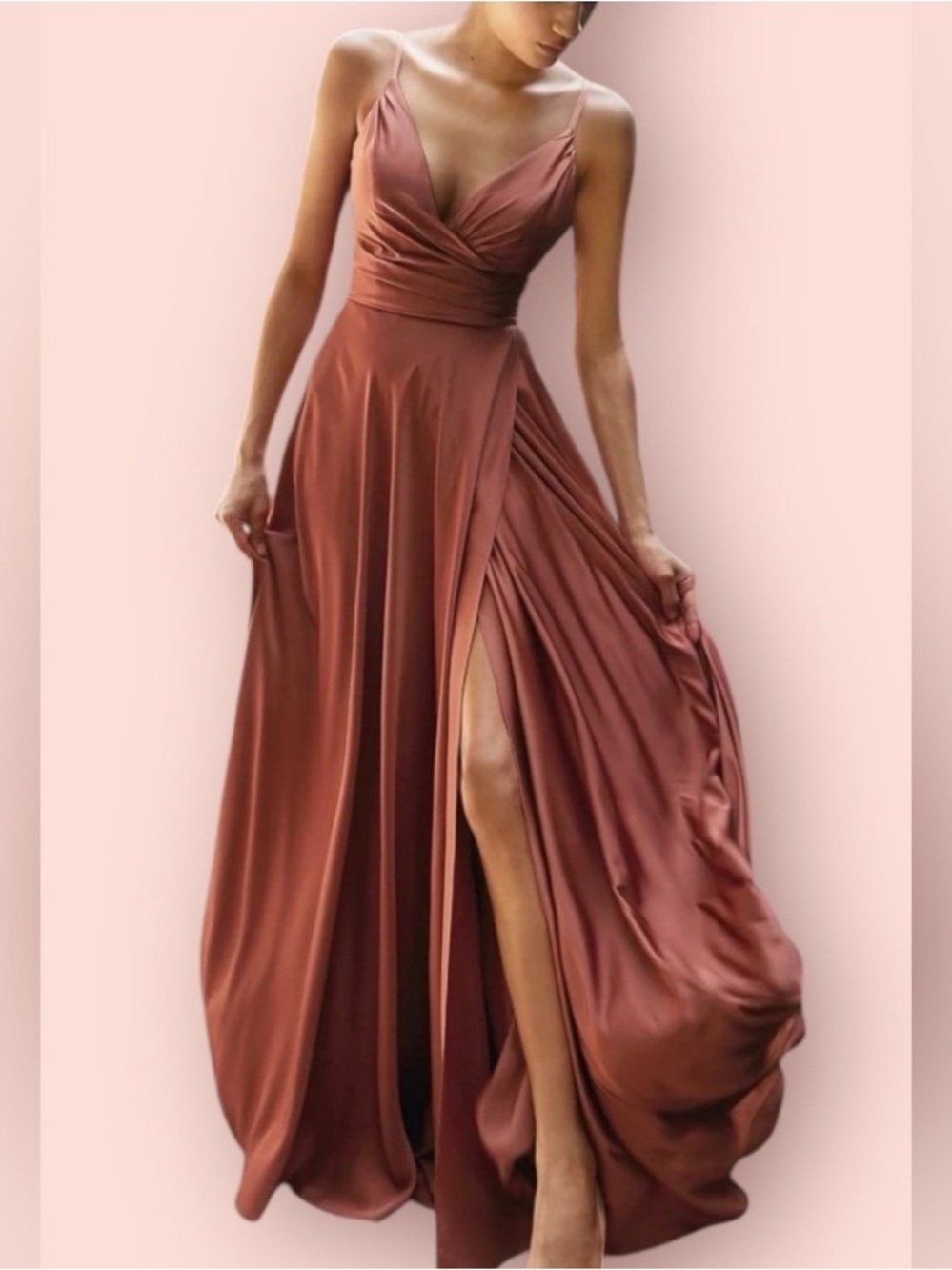 LaDivine Formal maxi Cinderella Divine dress bridal matte satin Sienna XS S M